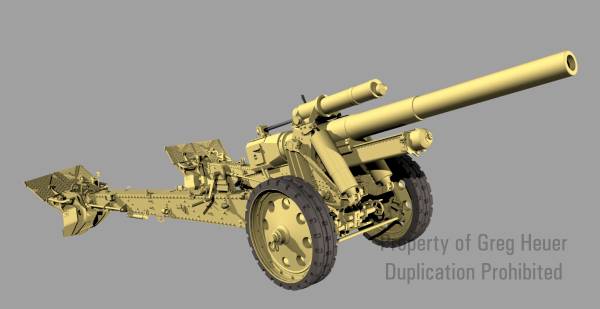 15cm howitzer in 3D by Greg Heuer