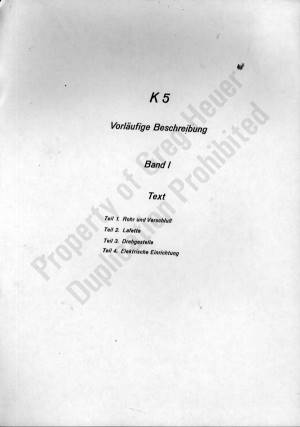 K5 Vorlaufige Beschreibung - Courtesy from Greg Heuer