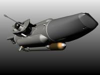 Seehund 3D view with extra fuel tank