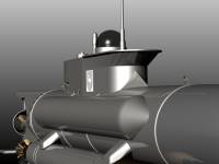 Seehund 3D view with extra fuel tank