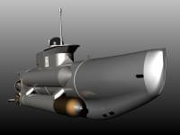 Seehund 3D view with extra fuel tank