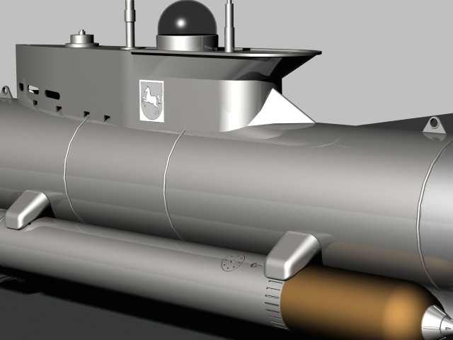 Seehund Midget Submarine in 3D